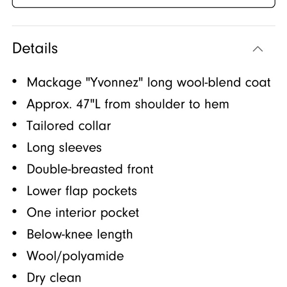 Mackage Coat - Size Medium, white with black buttons. In excellent condition. - Picture 6 of 8